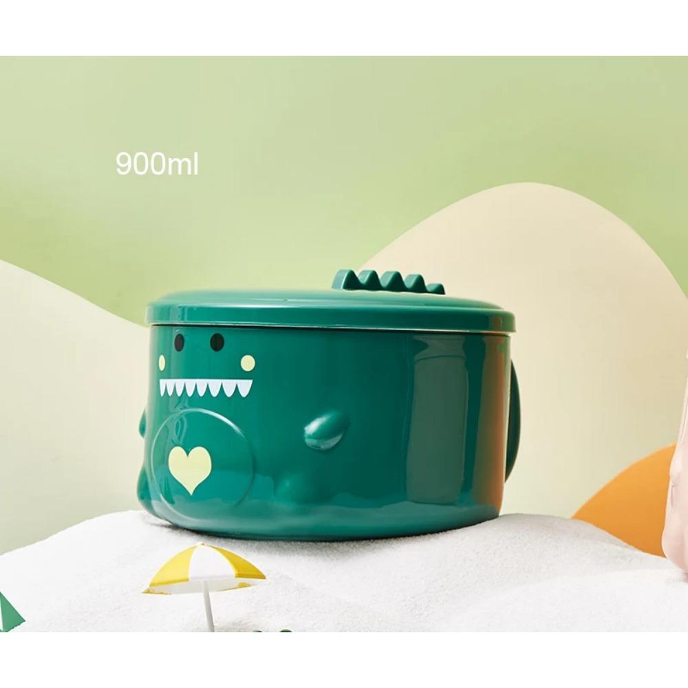 Bol Ramen Rață Drăguță 900/1200ml cu Capac Oțel Inoxidabil Kawaii Strat Dublu Bucătărie Tăiței Salată Fructe Orez Supă Veselă
