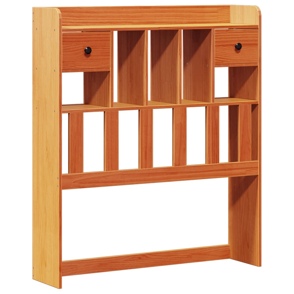 Solid Wood Bed with Shelf without Mattress Wax Brown 75 x 190 cm