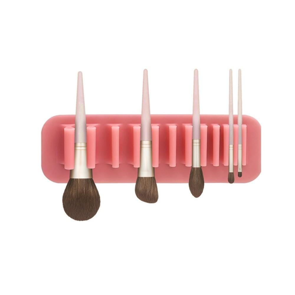 New Soft Silicone Brush Drying Rack Solid Color Suction Cup Cosmetic Tools Wall Mounted Makeup Brush Holder for Beauty Station