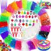 Kit Brățări din Elastice 2000 buc - 7260 buc, Kit pentru Realizarea Brățărilor Loom Elastice de Rezervă Brățară DIY Cadou Ziua de Naștere Fete Jucării