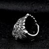 New Indian Punk Crow Trendy Man Portrait Skull Ring