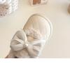 Girls' Winter Cotton Loafers with Bows - Cozy Low-Top Furry Shoes for Toddlers and Kids