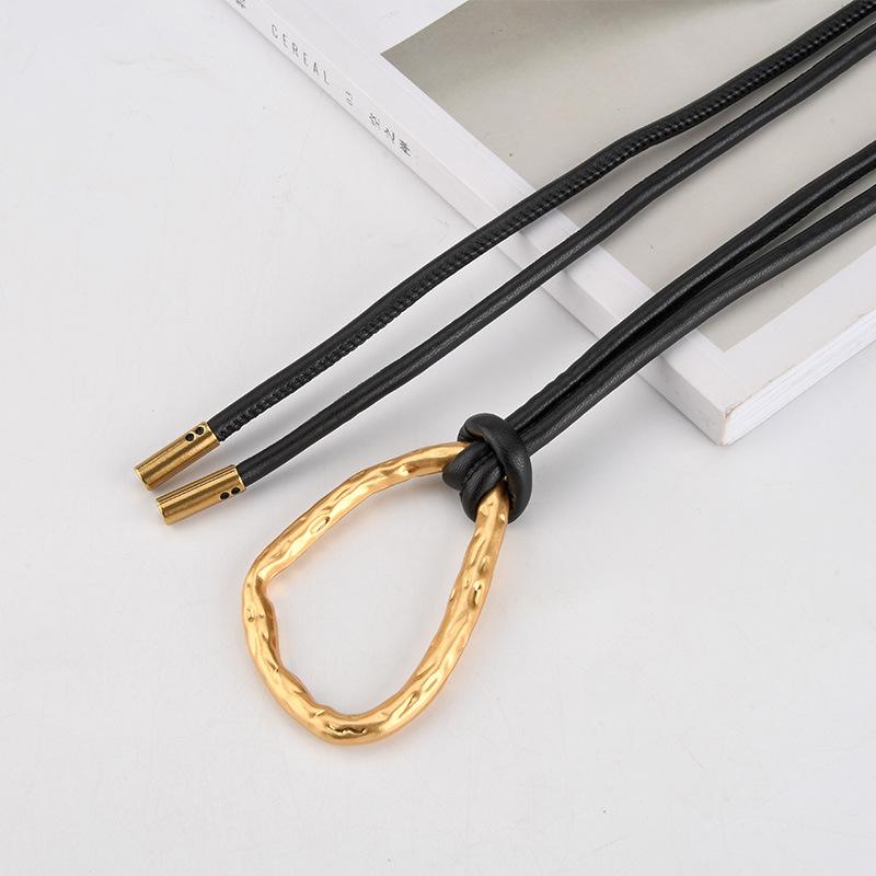 Women's knotted pu leather rope decorative dress classyfashionfashion thin waist chain