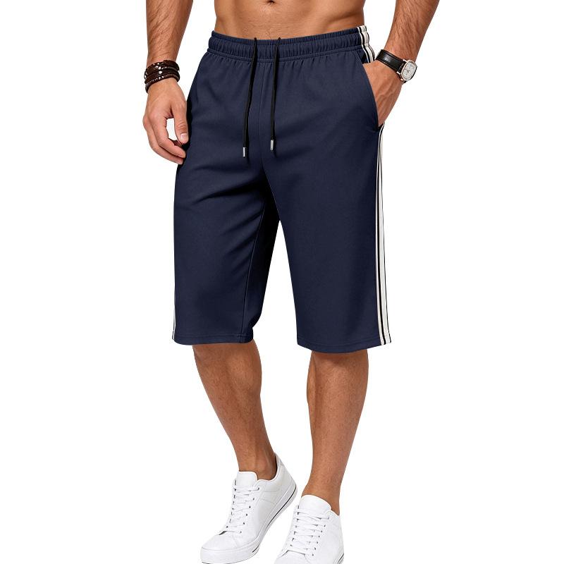 Pantaloncini Sportivi Estivi da Uomo in Maglia Traspirante con Elastico a Rete Sette Quarti Larghi da Spiaggia Uomo