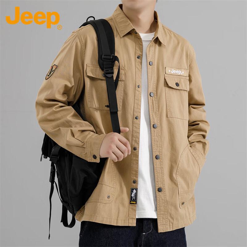 JEEP Men s Autumn/Winter Long Sleeve Work Shirt L