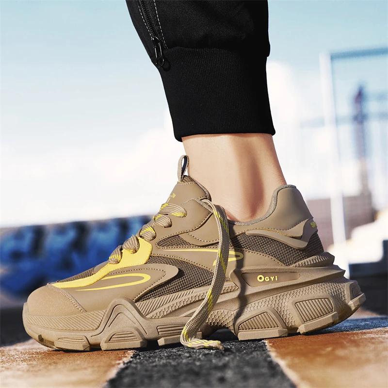 New Men's Shoes Mesh Breathable Fashion Sneakers Non-slip Soft Outdoor Sports Running Shoes Versatile Trendy Casual Shoes