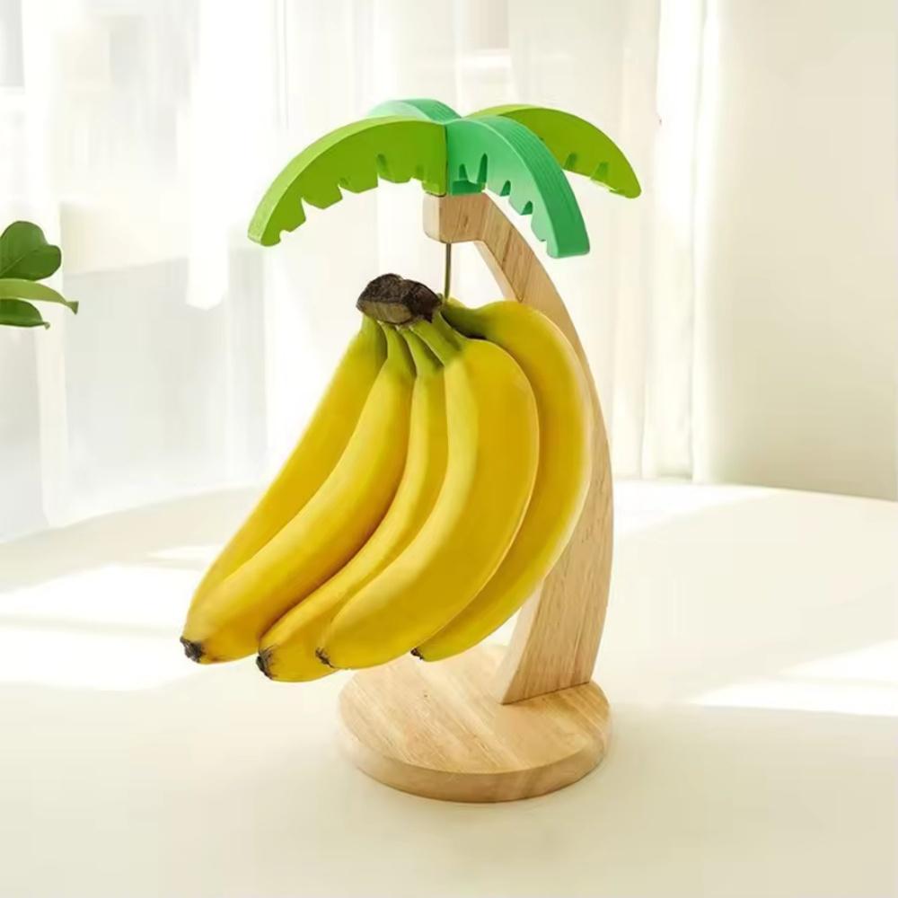 Modern Minimalist Wooden Banana Hanger Palm Tree Fruit Organizer Multi-Purpose Home Decor Kitchen Storage Rack Ins Trendy Gadget