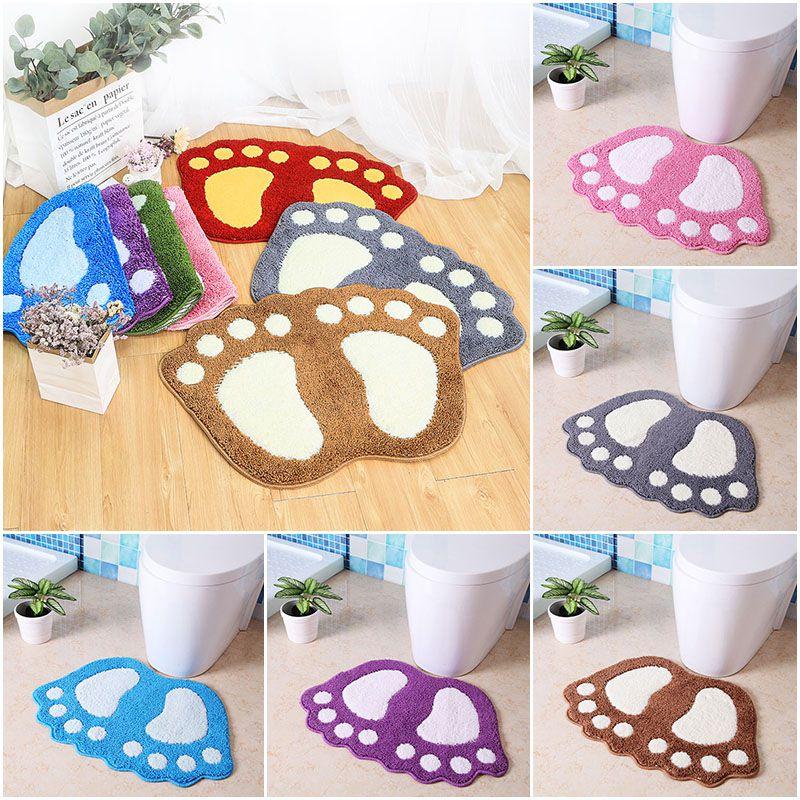 Absorbent Foot Nonslip Shape Bath Bathroom Bedroom Floor Shower Soft Mat Rug