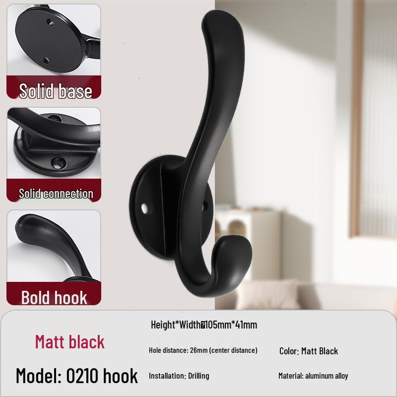 Wall Mounted No-Drill Coat and Hat Hook for Shoe Cabinet, Wardrobe, and Entryway