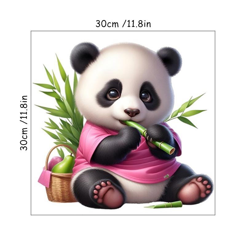 Cute Pink Baby Panda Rose Toilet Stickers For Home Decoration Wedding Living Room Bedroom Vinyl Wall Art Romantic Warm Wallpaper