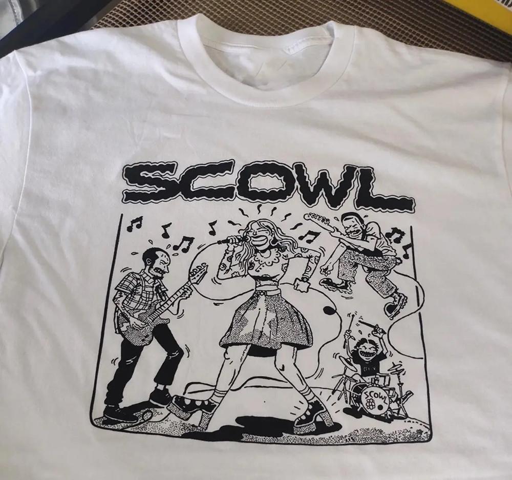 SCOWL Футболка Классическая с коротким рукавом Белая Все размеры Унисекс Рубашка AG2164 Унисекс Футболка XXXXL