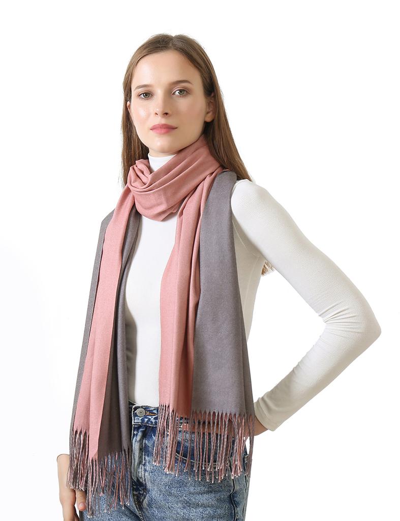 New Solid Color Pashmina Scarf Tasels Shawl For Woman Autumn Winter Scrves Lady Fashion Wraps Cashmere Wool Muffler Bandelet