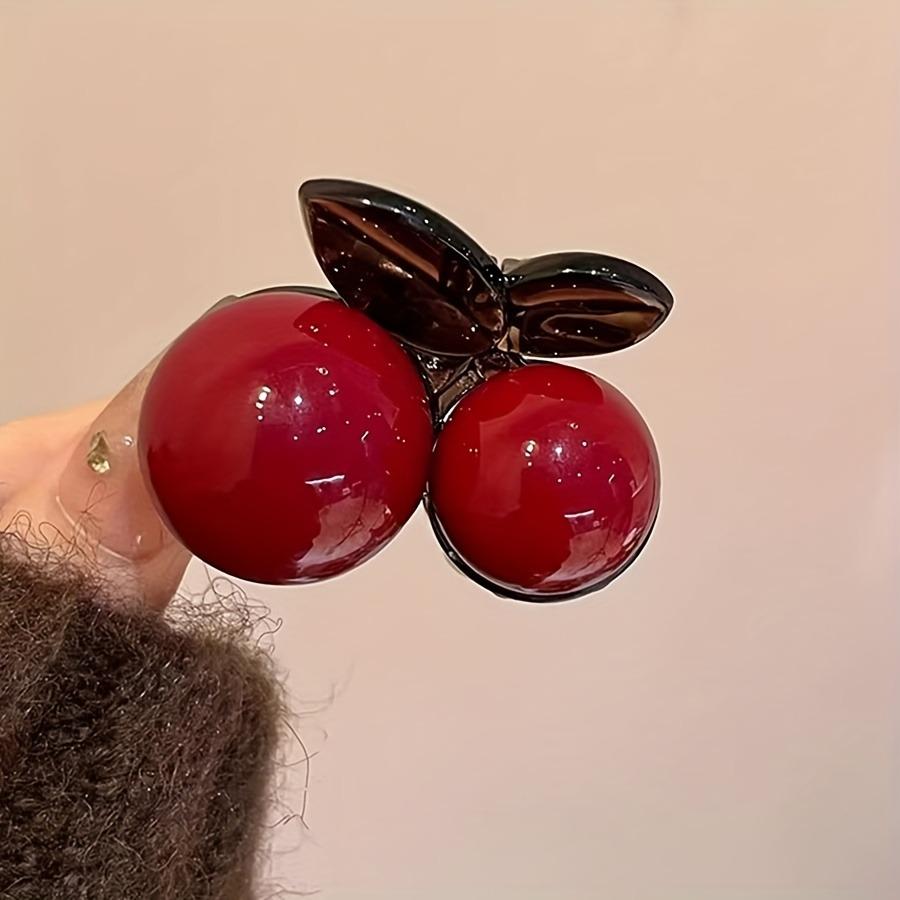 Sweet and Cute Wind Ankola Red Cherry Hairpin Side Grasp Clip Ponytail Braided Hair Clip Fashion Dressing Hair Accessories