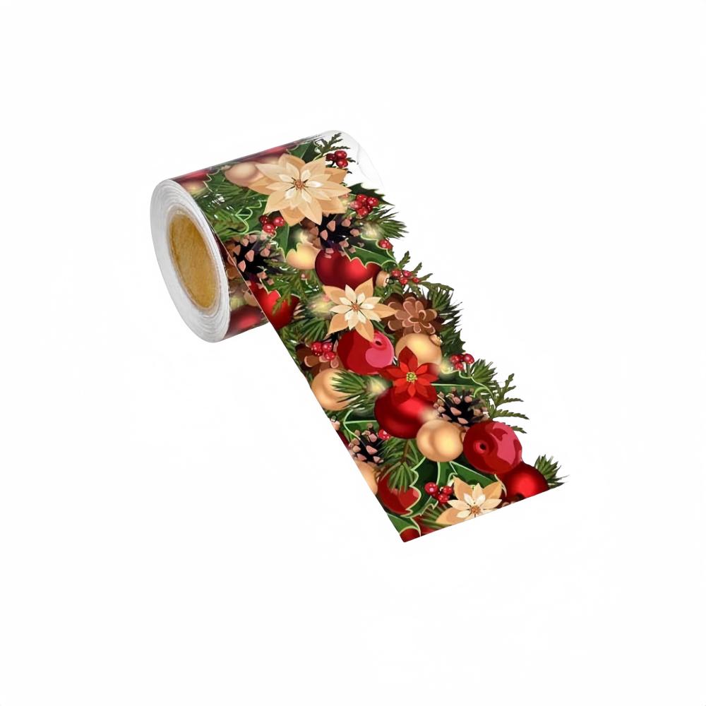 

18M Christmas Decoration Border Stickers Holiday Christmas Atmosphere Creative Window Home Decoration Christmas Gift Wrapping