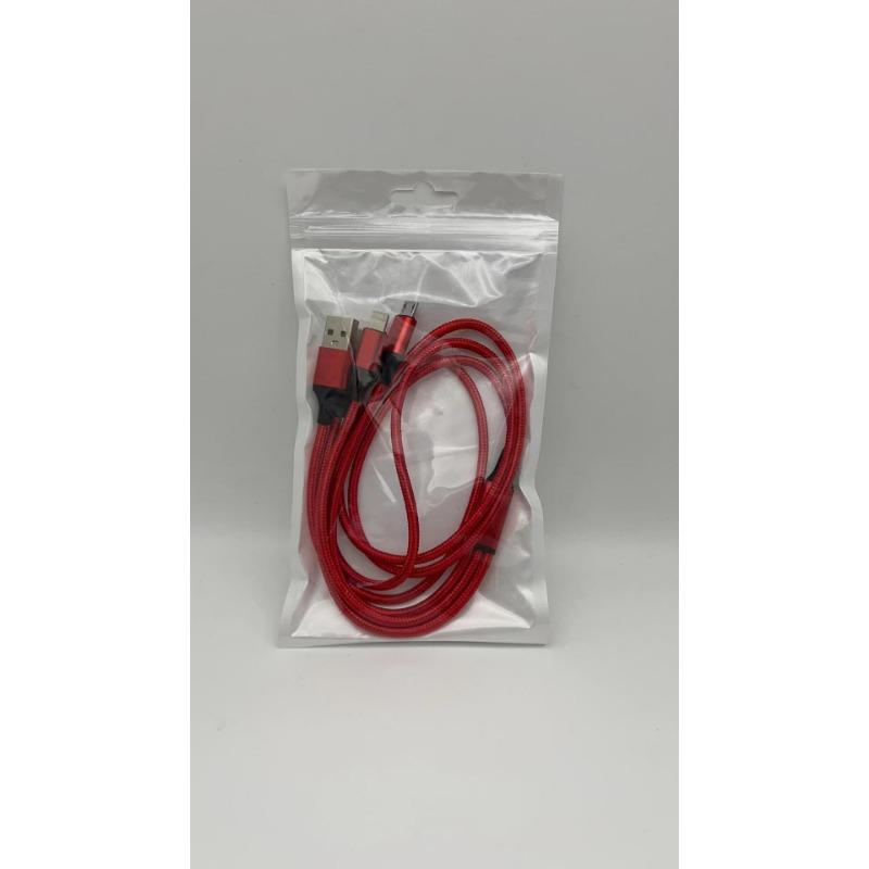 Zwei-Zug Drei-Handy Datenkabel U+C zu M+L+C Schnellladekabel Geeignet für Samsung Apple Datenkabel