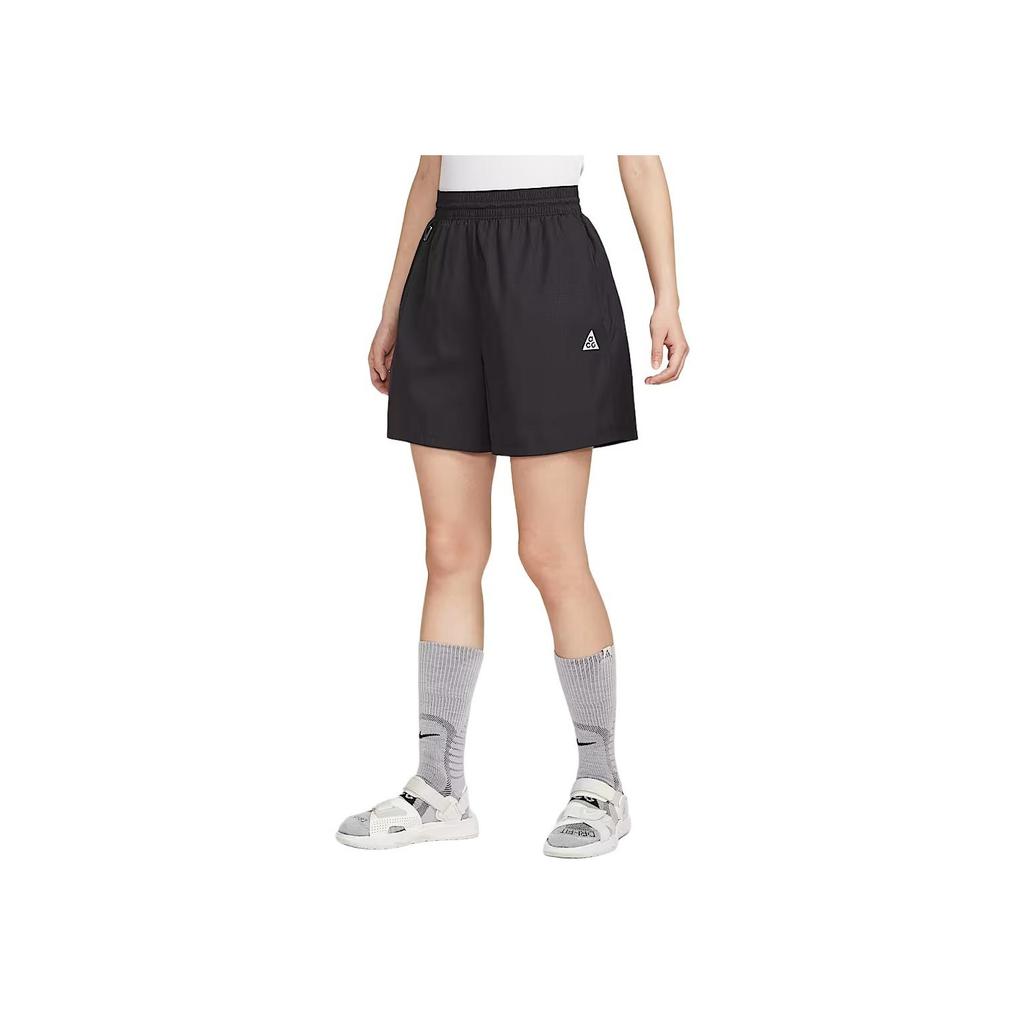 Nike SS25 ACG Series Repel Logo Water Resistant Mid Rise Tear Resistant Drawstring Casual Shorts Women Shorts Black Coal-Black Summit-White HJ0264-010