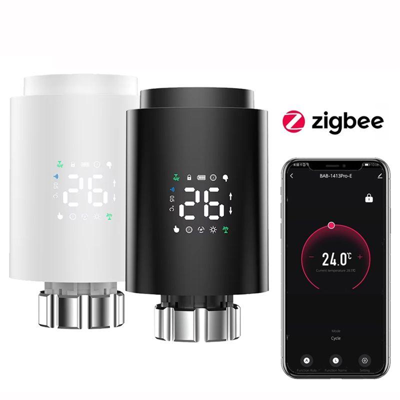 AEE4-Tuya Zigbee Smart Radiator Actuator TRV Programmable Thermostatic Radiator Valve App Remote Temperature Controller