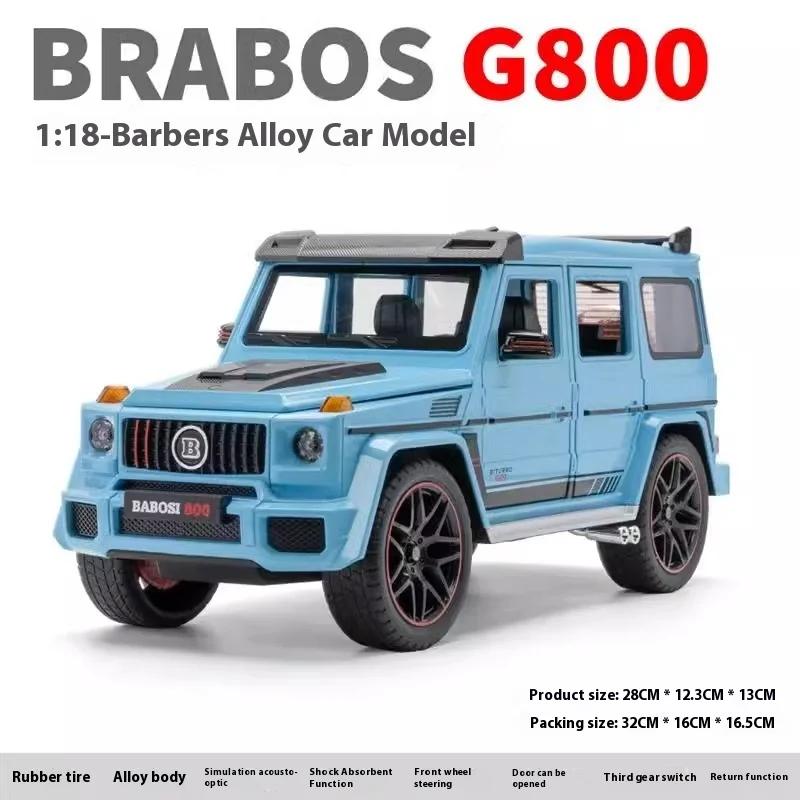 Large 1:18 Mercedes Benz Brabus G800 Ordinary Version Without Spray Alloy SUV Diecast Model Kids Gift Birthday Present For Boys