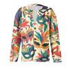Women's Fashion Festival Printed Long-Sleeved Knitted Cardigan With Button-Front