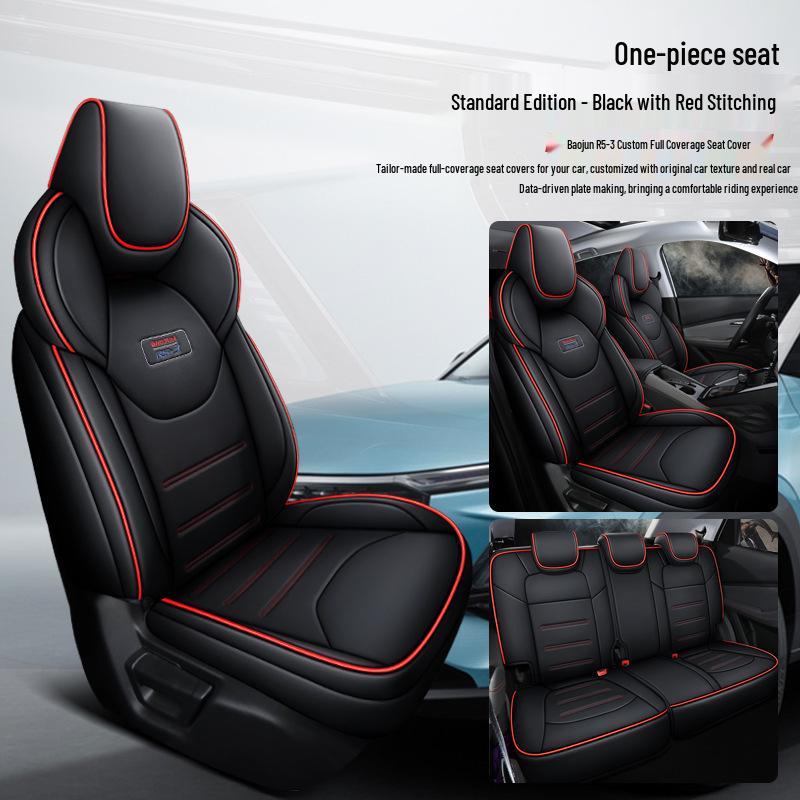 QQG Maßgefertigter Sportsitzbezug aus Leder für Baojun RS-3: Ganzjahres-Kissenpolster