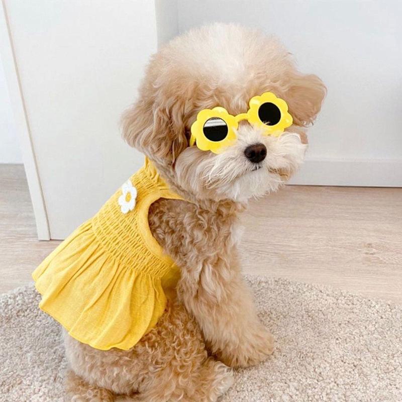 

Милая маленькая ромашка юбка принцессы на подтяжках Одежда для собак Летняя тонкая питомец кошка Bigbear померанский шпиц маленькая собака XXL жёлтый