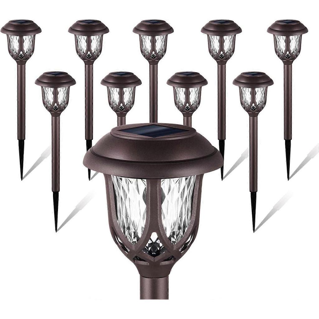 SCSYV 10 Pack Solar Lights Outdoor Decorative, Solar Pathway Lights Outdoor, Solar Powered Garden Yard Lights for Walkway Sidewalk Driveway.