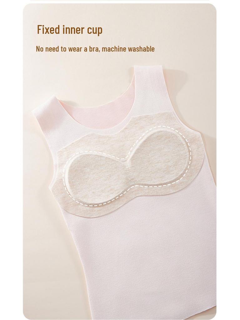 Middle/High School Girls' Warm Fleece-Lined Vest with Development Bra and Belly Protector