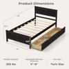 Wood Bed with 2 Storage Drawers, Solid Wood Platform Bed with Headboard, Wooden Slats Support Mattress Foundation, No Spring Ne