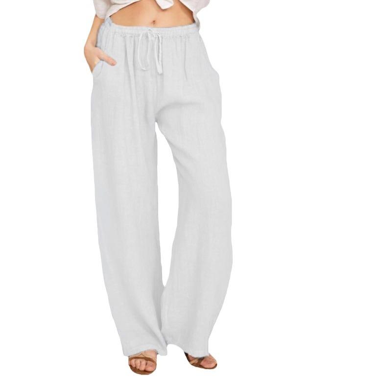 Pantaloni casual confortabili de vară pentru femei, pantaloni largi drapați