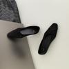 2025 New Square Head Versatile Shallow Mouth Soft Sole Suede Foot Cover College Style Ballet Women's Single Shoes