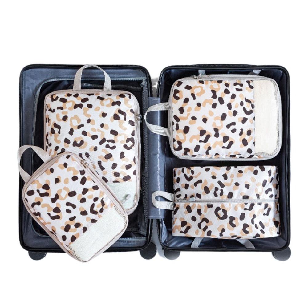 4pcs/set Printed Compression Storage Bag Foldable Luggage Storage Bags Set Packing Cubes  Clothes