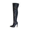 Fashion New Mixed Color Back Zipper Sexy Hot Girl Slim Fit Boots European American Fashion Fashion Show Commuting Over Knee High Boots