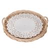 Vietnamese Wicker Basket Rattan Storage Tray Round Basket with Handle Hand-Woven Rattan Tray Bread Fruit Food Storage Basket