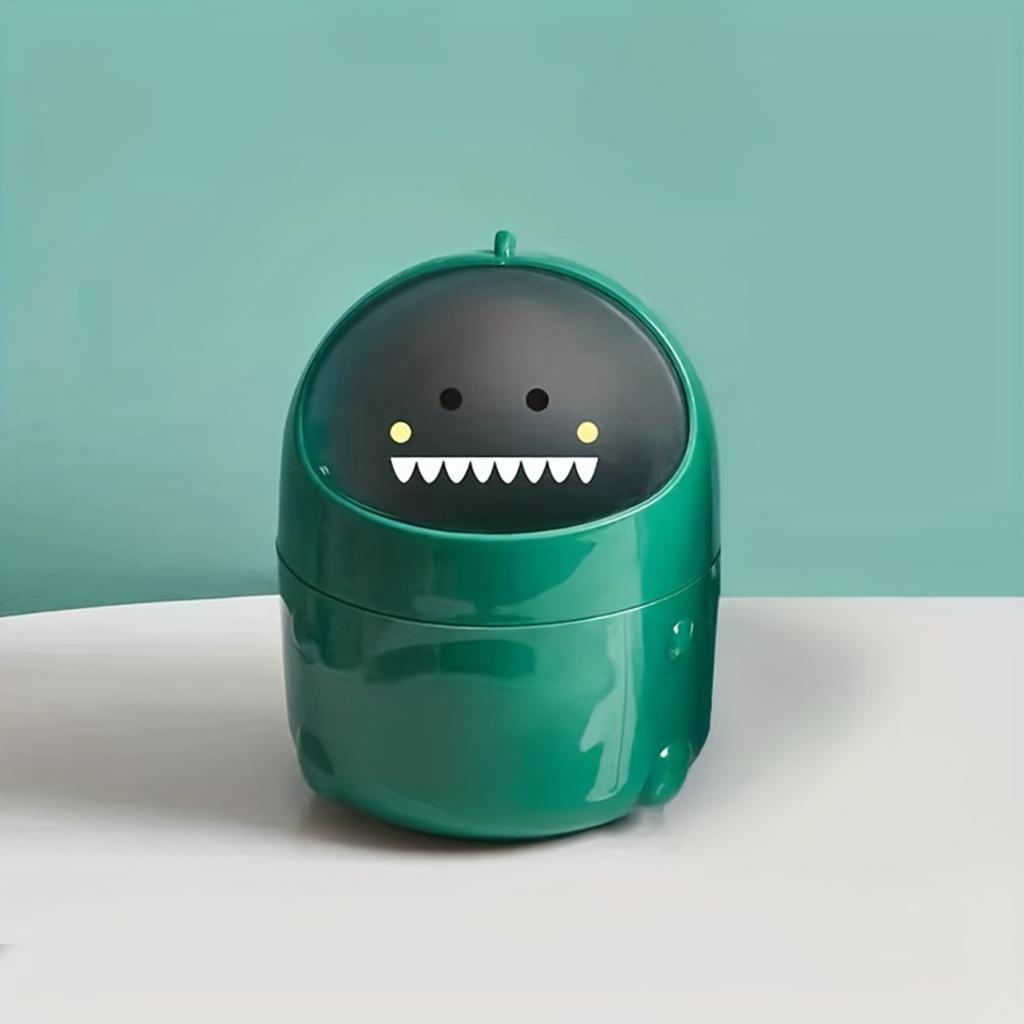 Stolní odpadkový koš, Roztomilý dinosauří malý odpadkový koš, Mini odpadkový koš s víkem do obývacího pokoje na konferenční stolek, na kancelářský stůl