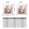 Easter Bunny Pillow Cover Colorful Egg Vintage Pillow Case For Chair Sofa Home Decoration Cushion Cover Soft Pillowcases Present