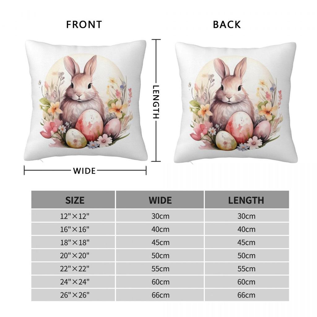 Easter Bunny Pillow Cover Colorful Egg Vintage Pillow Case For Chair Sofa Home Decoration Cushion Cover Soft Pillowcases Present