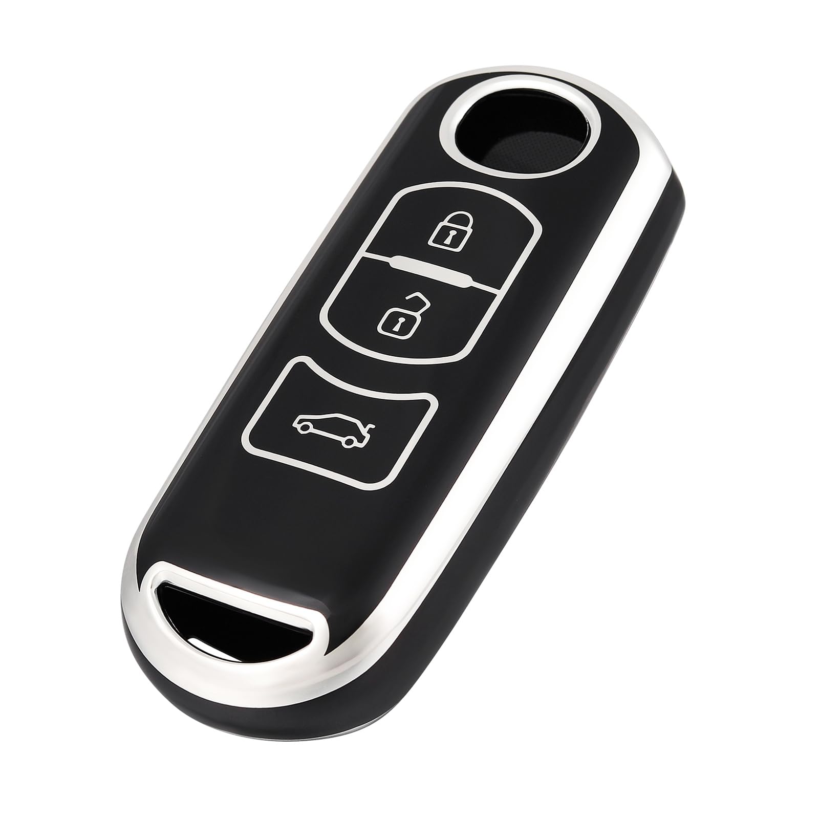 

Чехол для ключей OFFCURVE для Mazda из ТПУ, 3 кнопки, Atenza CX-4, CX-5, Axela, CX-5, серебряный