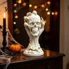 DIY Paintable Craft Kits 3D Printed Skull & Devil Hand Figurine, Realistic Holding Gothic Home Ornaments Statue, Desktop Ornament for Halloween