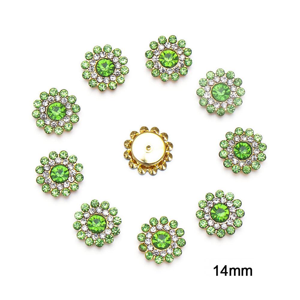 10PCS 16mm Rhinestone Snowflake Buttons DIY Craft Flatback Plating Pearl Buckle Clothing Decoration Hairpin Accessories