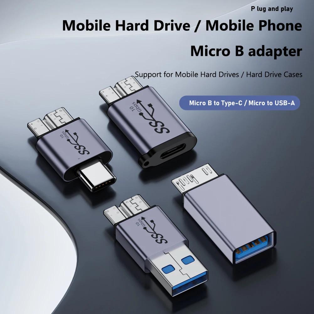 USB-A/Type-C To Micro B Data Transfer Adapter 7.5W Portable Convertor USB3.1 Gen2 High-speed for Hard Drive Cable Mobile Phone