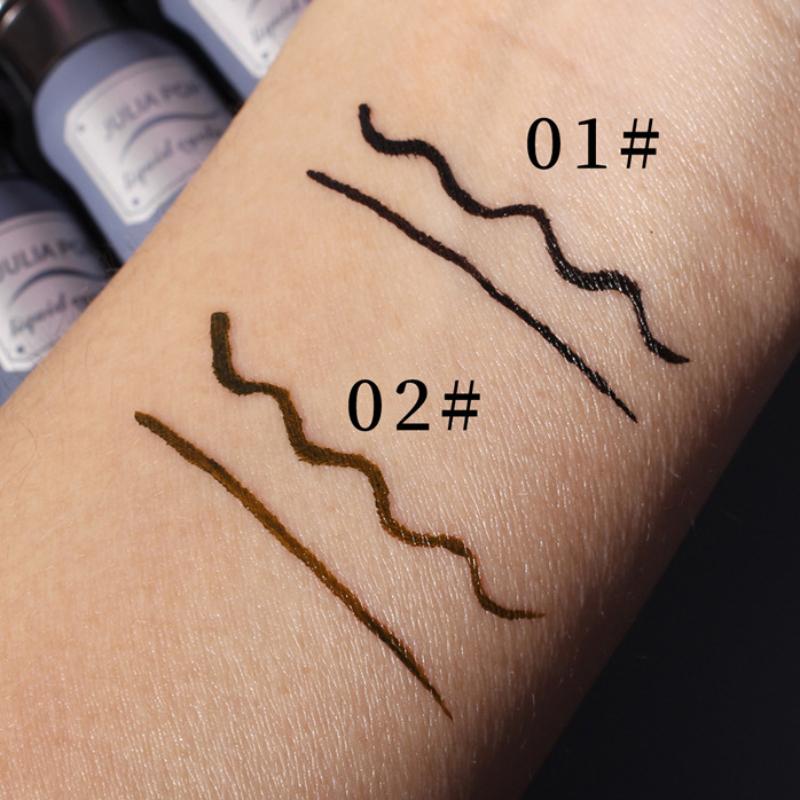 Feather Eyeliner Waterproof Long Lasting Non-Smudge Quick Dry Extremely Fine Black Brown