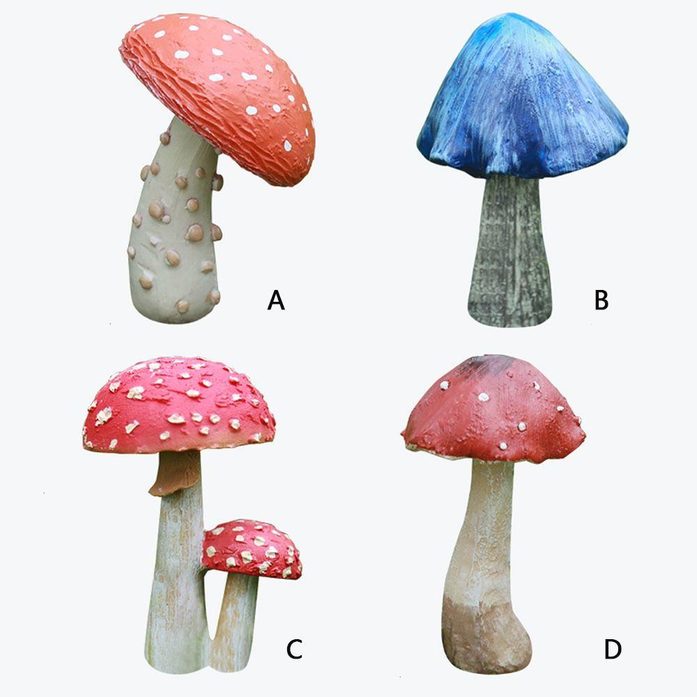 DIY Garden Mushroom Decoration Decoration Crafts Mushroom Resin Statue Figurine  for Patio Yard