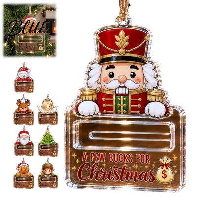 Unique Gift for Kids Christmas Money Holder Ornaments Acrylic Gingerbread Snowman Santa Cash Personalized Tree Hanger Xmas Tree Holiday Home
