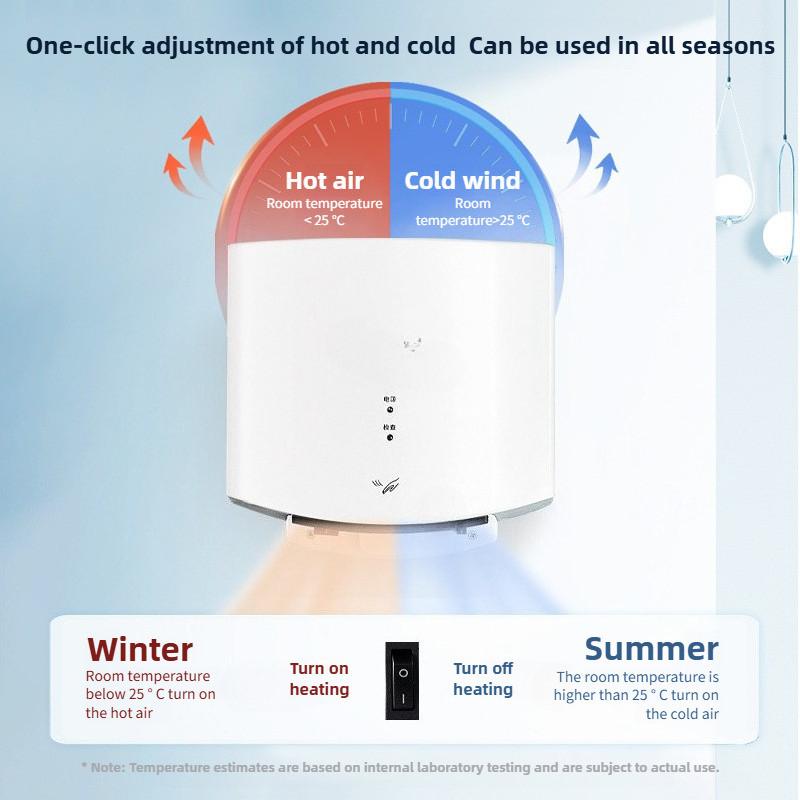 1250W Commercial Toilet Hand Dryer Fully Automatic Intelligent Sensing Hand Drying Machine High Power Small Hand Dryer