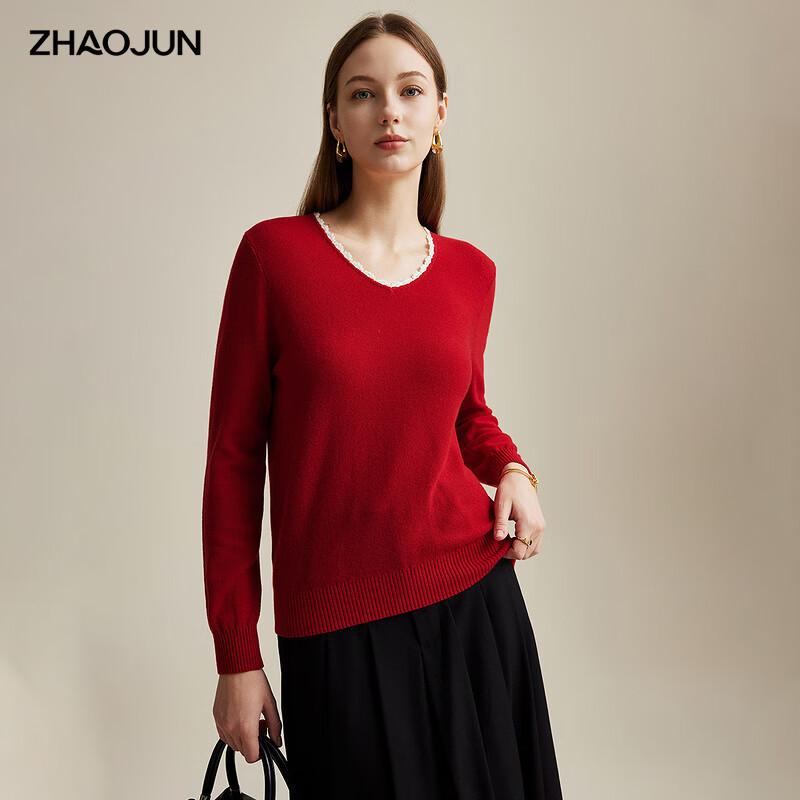 Women's 100% Wool V-Neck Knit Top