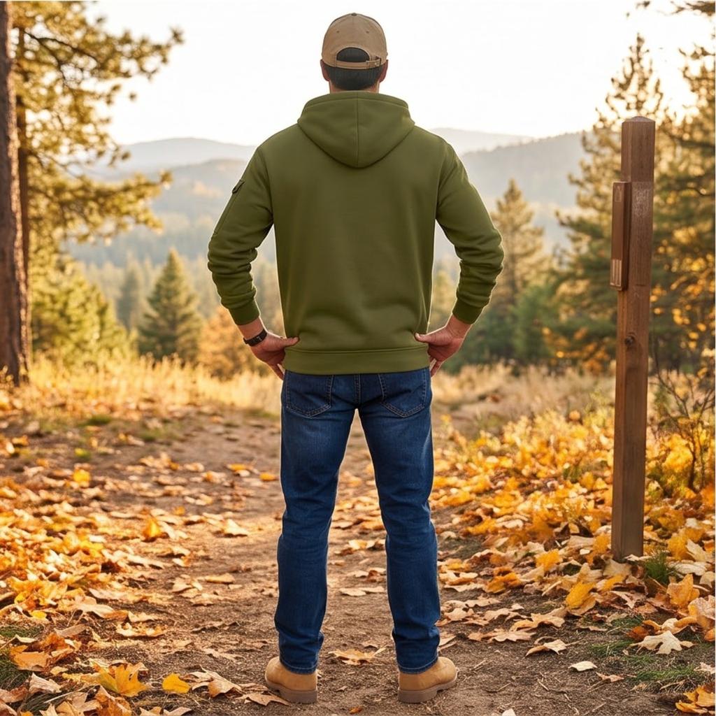 Men's Color Hooded Lightweight Jacket for Fall and Winter