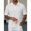 Mens Textured Short Sleeve Polo Shirt