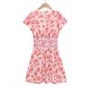 2025 Spring/Summer Women's Sweet Slim Fit Printed Dress - Round Neck, Short Sleeve