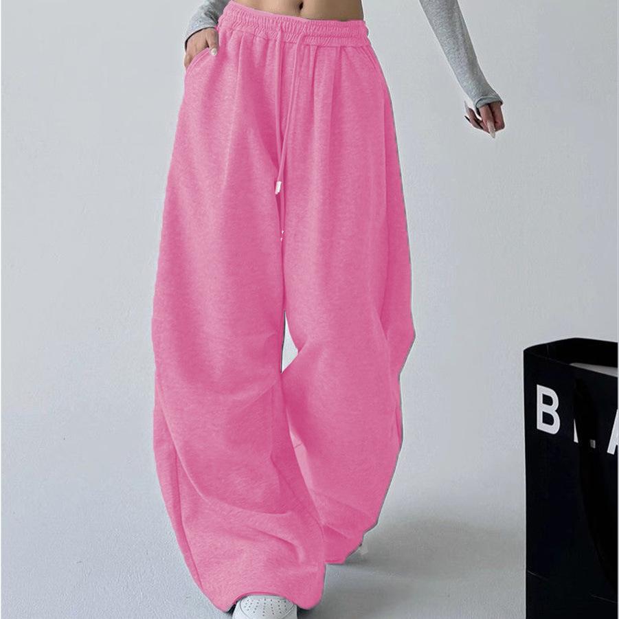 Graue High-Waist Weitbeinige Hose für Damen