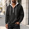 Herren Color Zip-Up Hoodie, Lässiges lockeres Langarm-Sweatshirt für Frühling und Herbst